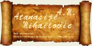 Atanasije Mihailović vizit kartica